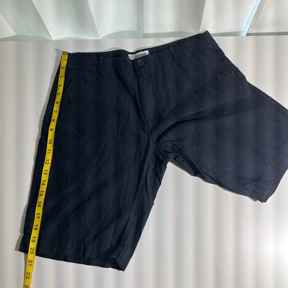 Calvin Klein Navy Blue & Black Striped Cotton Bermuda Shorts Mens Size W32/L11 - Picture 15 of 15